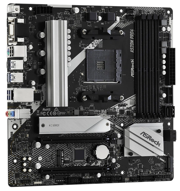 Материнська плата ASRock A520M Pro4 (sAM4, AMD A520, PCI-Ex16) - изображение 4