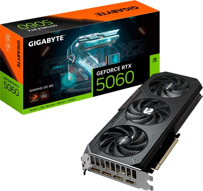 Відеокарта Gigabyte PCI-Ex GeForce RTX 5060 GAMING OC 8G 8GB GDDR7 (128bit) (2595/28000) (HDMI, 3 x DisplayPort) (GV-N5060GAMING OC-8GD) - Фото 2 Відеокарта Gigabyte PCI-Ex GeForce RTX 5060 GAMING OC 8G 8GB GDDR7 (128bit) (2595/28000) (HDMI, 3 x DisplayPort) (GV-N5060GAMING OC-8GD) - изображение 2