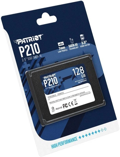 Накопичувач SSD 128GB Patriot P210 2.5" SATAIII TLC (P210S128G25) - Фото 2 Накопичувач SSD 128GB Patriot P210 2.5" SATAIII TLC (P210S128G25) - зображення 2