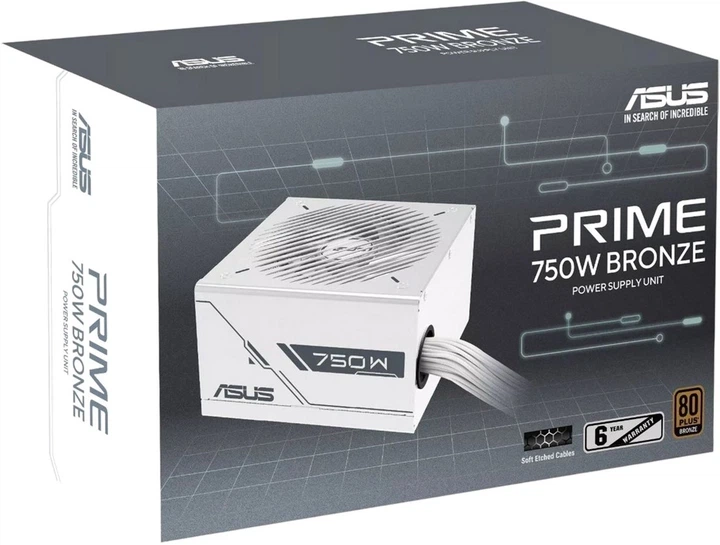 Блок живлення ASUS Prime 750W Bronze White Edition (90YE00Y3-B0NA00) - зображення 2