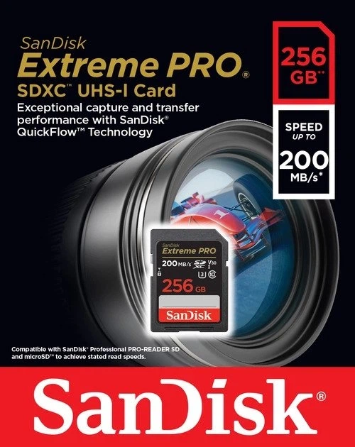 Карта пам'яті SD 256Gb SanDisk Extreme PRO class 10 UHS-I U3 V30 (SDSDXXD-256G-GN4IN) - изображение 2