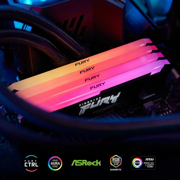 Оперативна пам'ять Kingston Fury Beast RGB DDR4-3200 32768MB PC4-25600 (Kit of 2x16384) Black (KF432C16BB12AK2/32WP) - изображение 8
