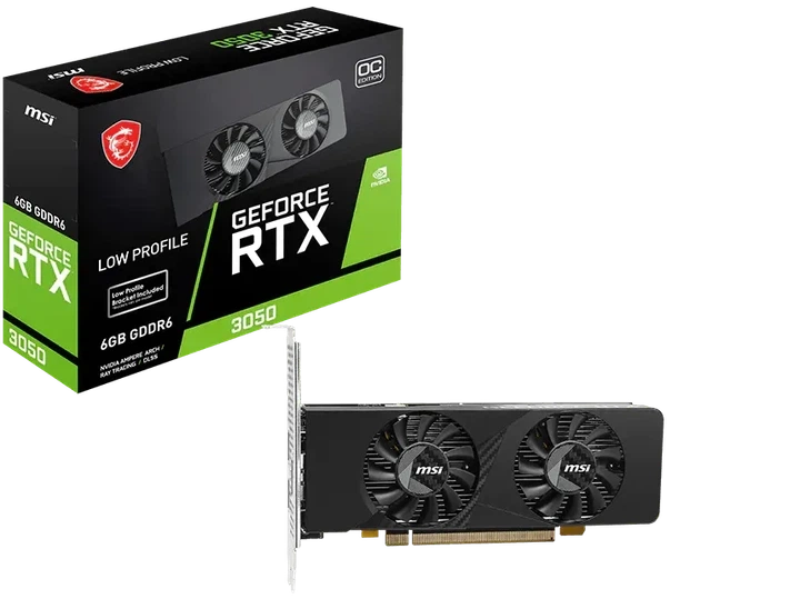Відеокарта MSI PCI-Ex GeForce RTX 3050 LP E OC 6GB GDDR6 (96bit) (1492/14000) (DisplayPort, 2 x HDMI) (RTX 3050 LP E 6G OC) - Фото 2 Відеокарта MSI PCI-Ex GeForce RTX 3050 LP E OC 6GB GDDR6 (96bit) (1492/14000) (DisplayPort, 2 x HDMI) (RTX 3050 LP E 6G OC) - изображение 2