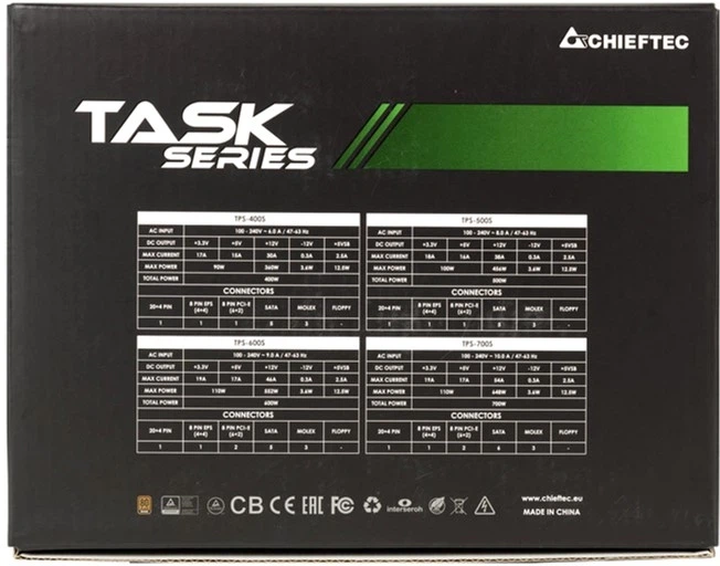 Блок живлення Chieftec Task TPS-600S 600W - Фото 2 Блок живлення Chieftec Task TPS-600S 600W - зображення 2