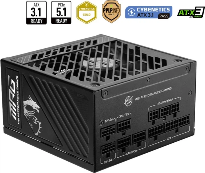 Блок живлення MSI MPG A850GS PCIE5 - Фото 3 Блок живлення MSI MPG A850GS PCIE5 - изображение 3