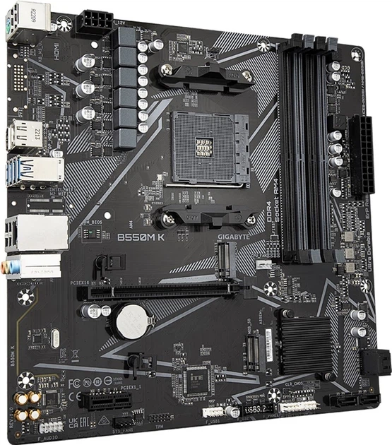 Материнська плата Gigabyte B550M K (sAM4, AMD B550, PCI-Ex16) - Фото 2 Материнська плата Gigabyte B550M K (sAM4, AMD B550, PCI-Ex16) - изображение 2