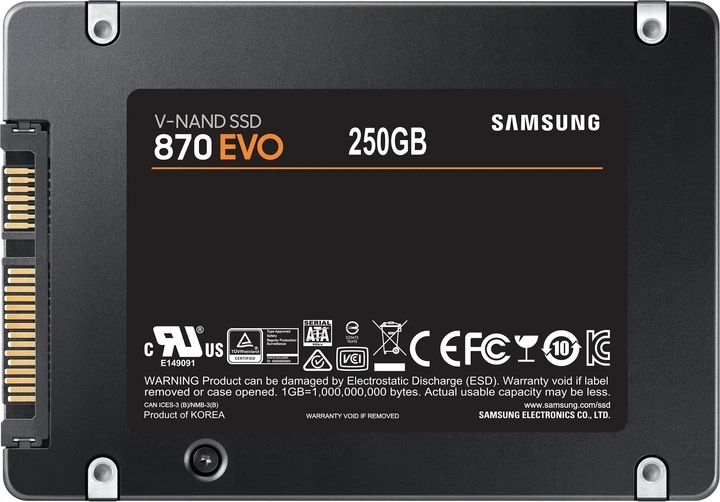 SSD диск Samsung 870 Evo-Series 250GB 2.5" SATA III V-NAND 3bit MLC (TLC) (MZ-77E250BW/MZ-77E250B/EU) - зображення 2