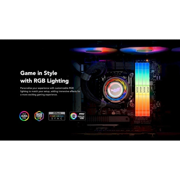 Оперативна пам'ять DDR5 32 Gb (6000 MHz) (Kit 16 Gb x 2) Lexar Thor RGB (LD5U16G60C38BG-RGD) - Фото 2 Оперативна пам'ять DDR5 32 Gb (6000 MHz) (Kit 16 Gb x 2) Lexar Thor RGB (LD5U16G60C38BG-RGD) - изображение 2