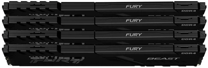 Оперативна пам'ять DDR4 128 Gb (3600 MHz) (Kit 32 Gb x 4) Kingston Fury Beast Black (KF436C18BBK4/128) - изображение 3