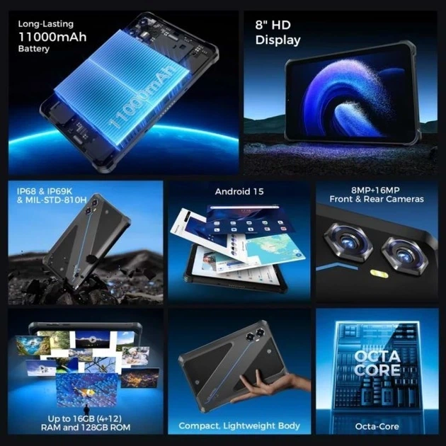 Планшет Oukitel RT3 Plus LTE 4/128GB Black - изображение 4