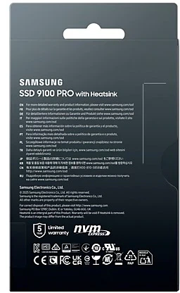 SSD диск Samsung 9100 PRO with Heatsink 4TB M.2 PCIe 5.0 x4 NVMe 2.0 V-NAND TLC (MZ-VAP4T0CW) - изображение 2