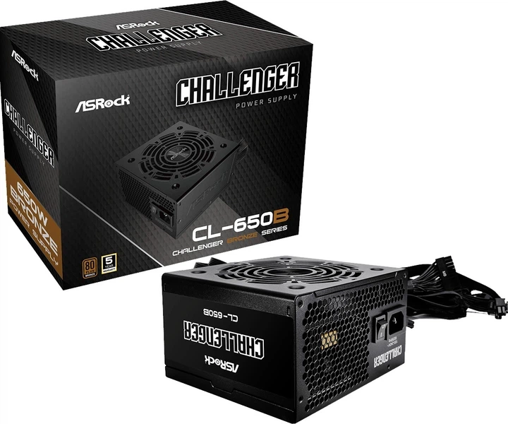 Блок живлення ASRock Challenger CL-650B 650W Black (90-UXC065-BNEAAA) - зображення 2