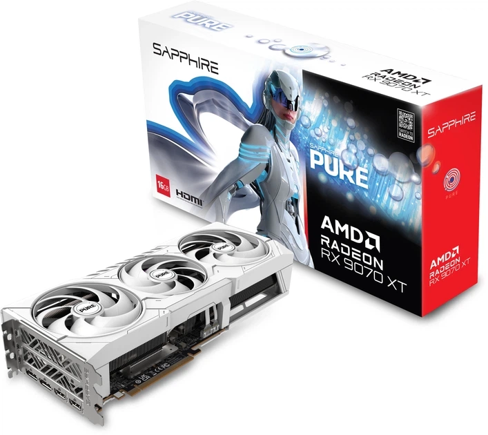 Відеокарта Sapphire PCI-Ex Radeon RX 9070 XT PURE 16GB GDDR6 (256bit) (3010/20000) (2 x HDMI, 2 x DisplayPort) (11348-02-20G) - изображение 2