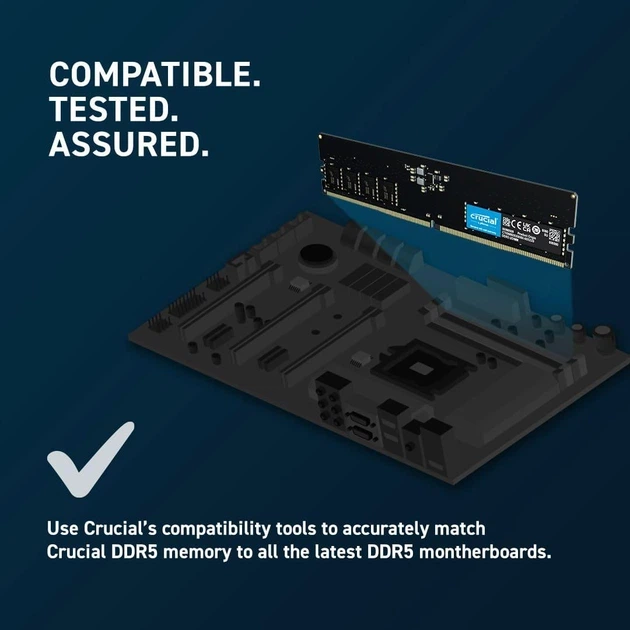 Модуль пам'яті Crucial DDR5 8GB 4800Mhz UDIMM CL40 Tray (CT8G48C40U5T) - Фото 5 Модуль пам'яті Crucial DDR5 8GB 4800Mhz UDIMM CL40 Tray (CT8G48C40U5T) - изображение 5