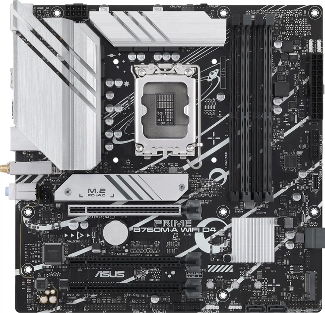 Материнська плата Asus PRIME B760M-A Wi-Fi D4 (s1700, Intel B760, PCI-Ex16) - Фото 1 Материнська плата Asus PRIME B760M-A Wi-Fi D4 (s1700, Intel B760, PCI-Ex16) - изображение 1