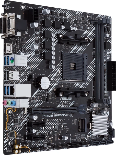 Материнська плата Asus Prime B450M-K II (sAM4, AMD B450, PCI-Ex16) - Фото 2 Материнська плата Asus Prime B450M-K II (sAM4, AMD B450, PCI-Ex16) - изображение 2