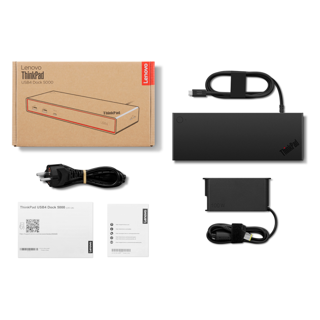 Док-станція Lenovo ThinkPad USB4 Dock 5000 4xUSB 3.2 2xDP 1xHDMI GbE Black (40BF0100EU) - зображення 9