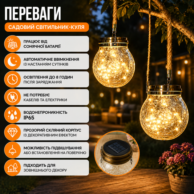 Садовый светильник-шар на солнечной батарее Isitmatik - изображение 3