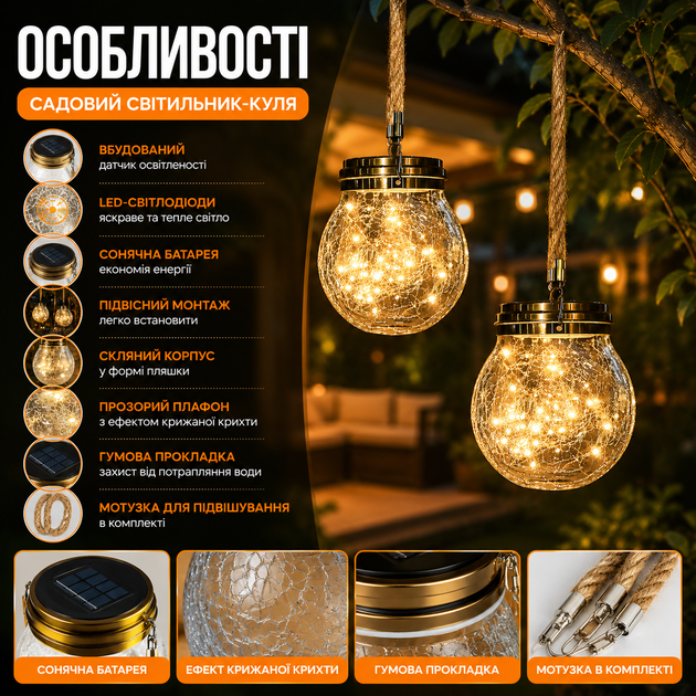 Садовый светильник-шар на солнечной батарее Isitmatik - изображение 4
