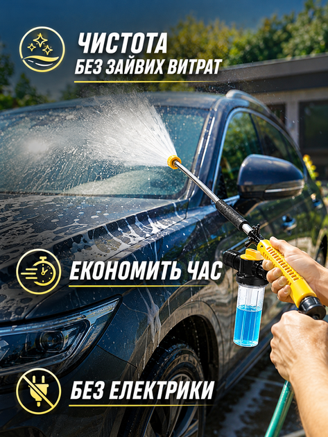 Мини-мойка насадка на садовый шланг 31×15×3 см с емкостью для моющего средства, щеткой и распылителем (49676059) - изображение 8