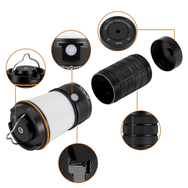 Фонарь кемпинговый Sofirn LT1-Q8 (BLF LT1) + аккумулятор 18650*4шт. 3000mAh (Anduril 2.0) Black - изображение 4