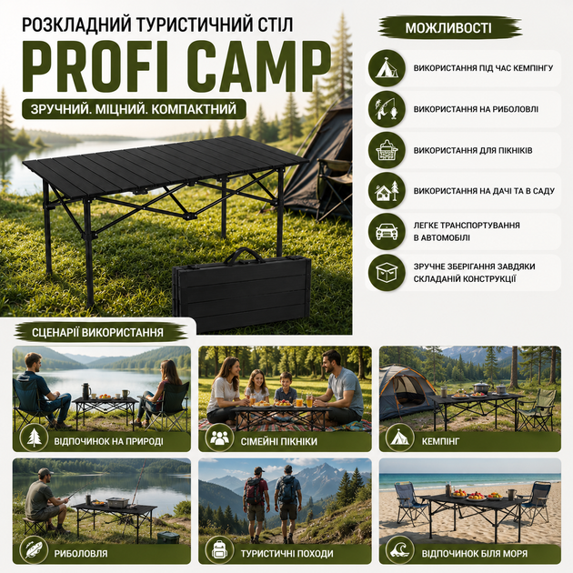 Раскладной туристический стол Profi Camp 95×55×50 см - изображение 7