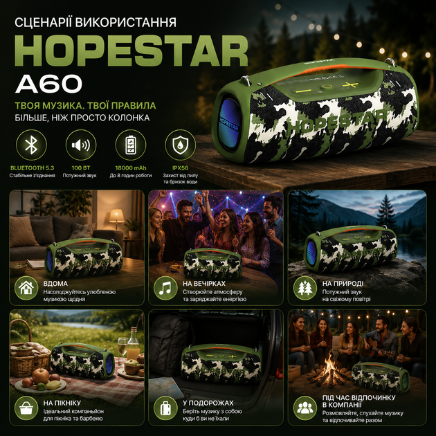 Мини-динамик Bluetooth HOPESTAR A60 - Фото 8 Мини-динамик Bluetooth HOPESTAR A60 - изображение 8