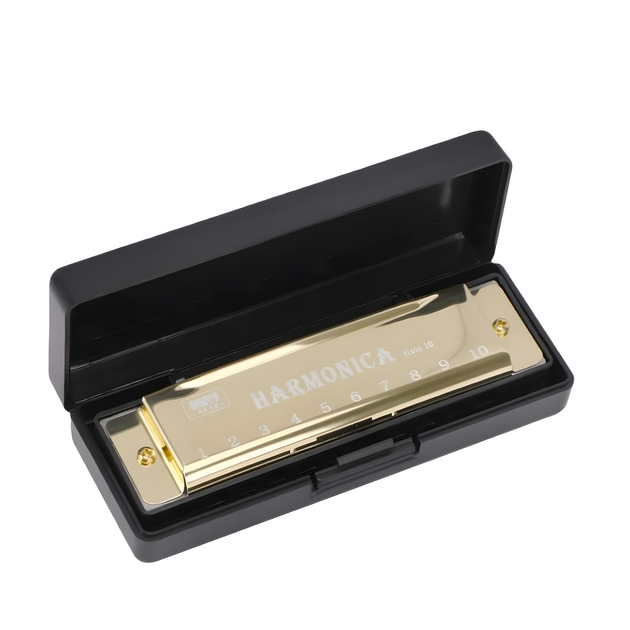 Губная гармошка Harmonica для начинающих 10С Golden - изображение 3