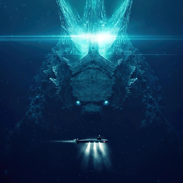 Интерьерная картина Годзилла под водой, Godzilla, кайдзю, фантастика, 42×30 см (id1265) - изображение 3