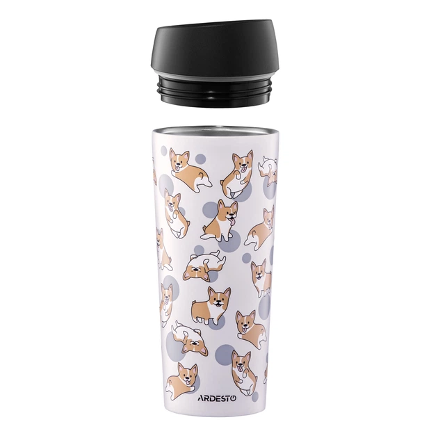 Термокружка Ardesto Coffee Time Corgi серый 450 мл (AR2645CR) - Фото 3 Термокружка Ardesto Coffee Time Corgi серый 450 мл (AR2645CR) - изображение 3