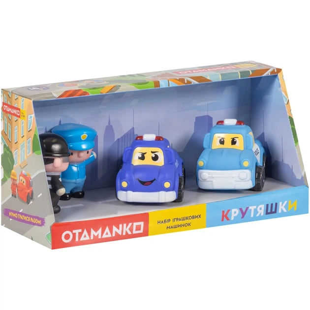 Набор машинок OTAMANKO Крутяшки, 2 шт. с 2 фигурками кукол (полицейськие машины) - изображение 5
