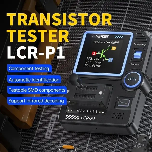 Тестер FNIRSI LCR-P1 электронных компонентов, транзисторов с ЖК дисплеем - изображение 4