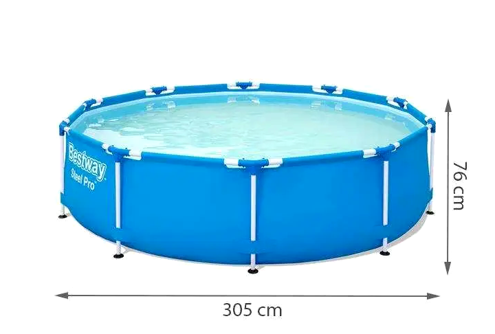 Бассейн каркасный 305×76 см объем 4678 л для дачи синий Bestway СS-0190 - изображение 2