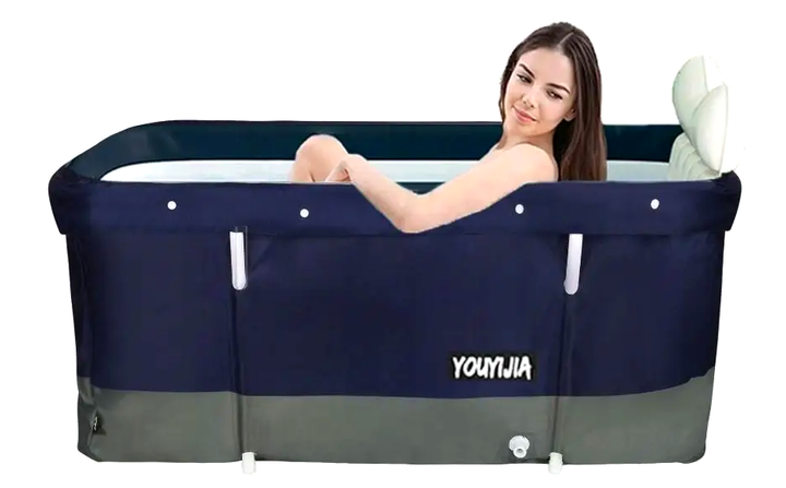 Портативная раскладная ванна 297 л 120x55 см для купания синий СS-0310 - изображение 8