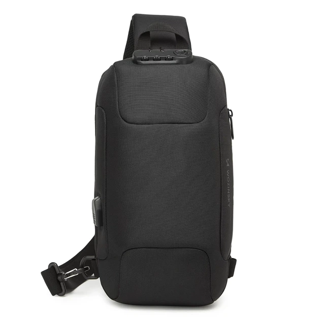 Рюкзак Wozinsky Premium на одно плечо антивор с органайзером и USB Black (5907769372186) - изображение 3