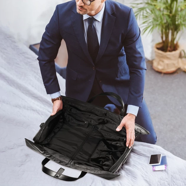 Дорожная сумка Wozinsky Premium для костюма с карманом для влажных вещей 50л Black (5907769372179) - изображение 12