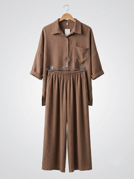 Костюм брючный женский 52 Темно-коричневый (734829-52) - изображение 3