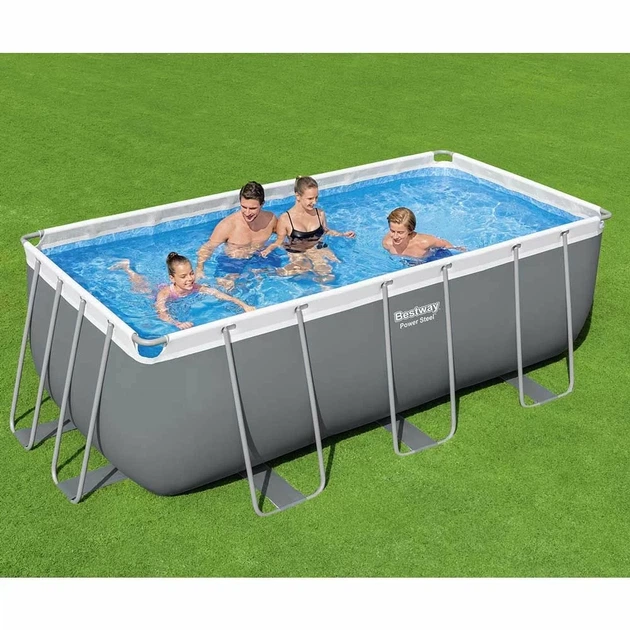 Каркасный бассейн Bestway 56456-4в1, 412 х 201 х 122 см (подстилка, стремянка, тент) - изображение 2