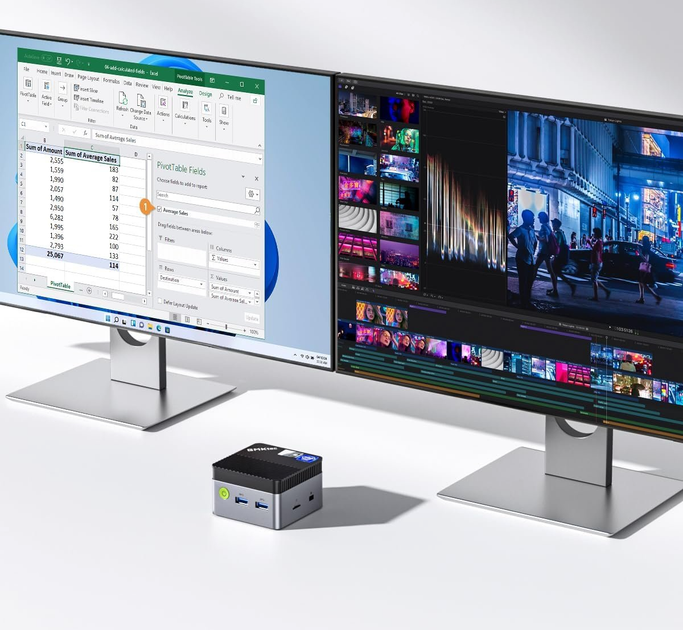Мини ПК GMKtec G5 / Intel N97 / RAM 12GB / SSD 512GB / 2 x HDMI / LAN / Wi-Fi 5 / Bluetooth 4.2 / Windows 11 Pro / Черный (102126071) - Уценка - изображение 6