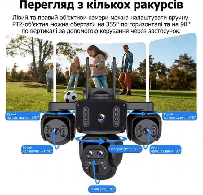 Автономная 4G камера Sectec K-325-AOV-5L-4G с сим-картой, постоянной записью и солнечной панелью черная - изображение 3