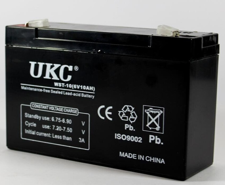 Аккумулятор BATTERY 6V 10A UKC, Свинцово-кислотная универсальная аккумуляторная батарея с гелевым наполнением - Фото 4 Аккумулятор BATTERY 6V 10A UKC, Свинцово-кислотная универсальная аккумуляторная батарея с гелевым наполнением - изображение 4