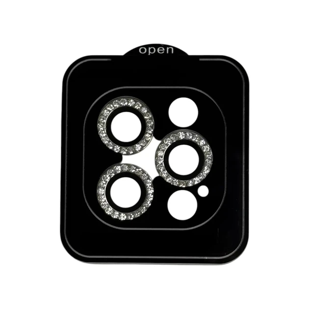 Защитное стекло на камеру iPhone 13 Pro / iPhone 13 Pro Max Diamond Lens серебристый с камешками (ЕС-2190I13PS) - Фото 2 Защитное стекло на камеру iPhone 13 Pro / iPhone 13 Pro Max Diamond Lens серебристый с камешками (ЕС-2190I13PS) - изображение 2