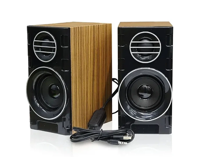 Компьютерные колонки, от USB, 3W, FT-2031, Коричневый, Проводные колонки для компьютера, Музыкальные колонки для ПК - Фото 4 Компьютерные колонки, от USB, 3W, FT-2031, Коричневый, Проводные колонки для компьютера, Музыкальные колонки для ПК - изображение 4