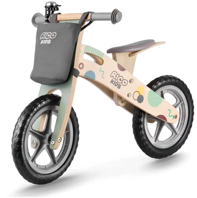 Беговел деревянный 12 дюймов для детей до 30 кг серый Ricokids KT3427 - Фото 4 Беговел деревянный 12 дюймов для детей до 30 кг серый Ricokids KT3427 - изображение 4