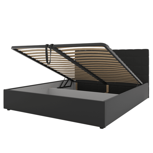 Комплект кровать Plume mattress САН 160x200 с мягким изголовьем + матрас LEO (с подъемным механизмом, металлическая рама) - изображение 2