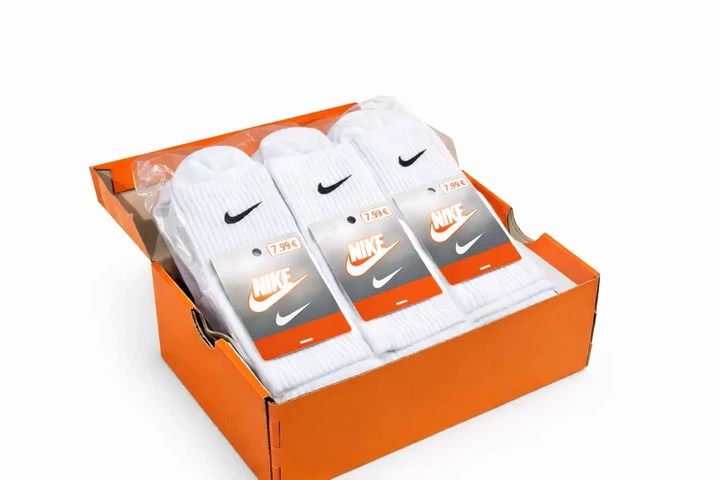 Носки NIKE высокие белые 41-44 набор 30 пар унисекс спортивные хлопковые демисезонные - изображение 6
