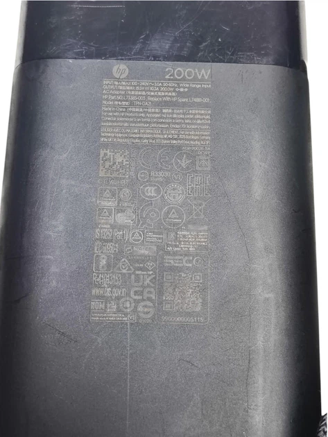 Оригінальний блок живлення HP 200W 19.5V 10.3A (штекер 4.5 x 3.0 мм з голкою) Slim в обплетенні TPN-DA21 P/N L73385-003 - Б/В - изображение 2