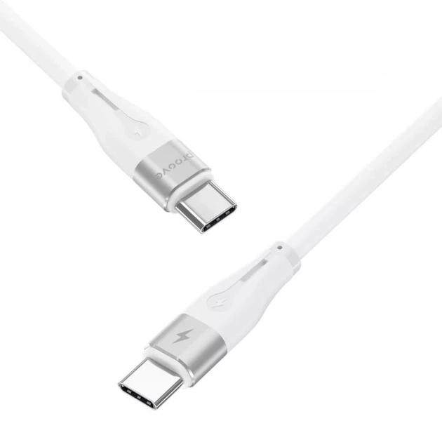 Кабель Proove Soft Silicone Type-C to Type-C 60W (1m) white - зображення 2