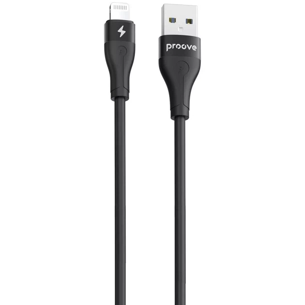 Кабель Proove Soft Silicone USB to Lightning 2.4A (1m) black - зображення 3