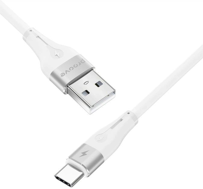 Кабель Proove Soft Silicone USB to Type-C 2.4A (1m) white - зображення 2